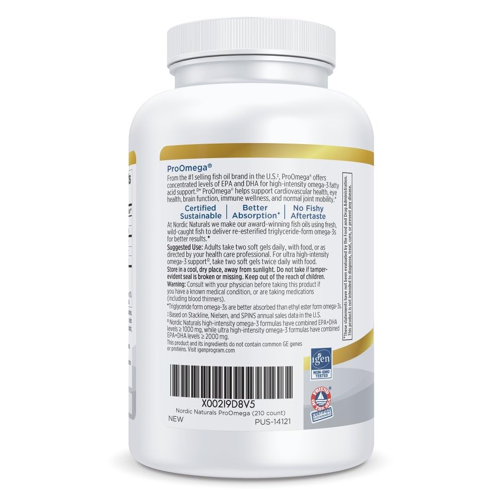 Nordic Naturals ProOmega lemon softgels close-up with bright flavor for easy consumption