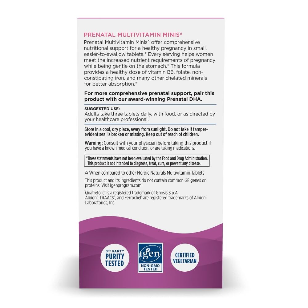 Closeup of small prenatal tablets highlighting gentle digestion during pregnancy.