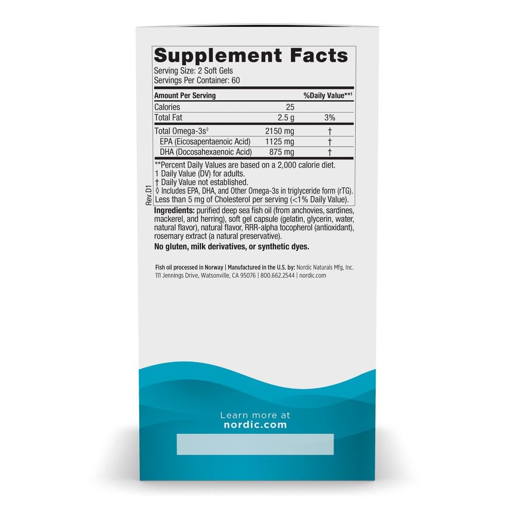 Nordic Naturals Ultimate Omega 2X soft gels close-up with lemon flavor for easy daily use