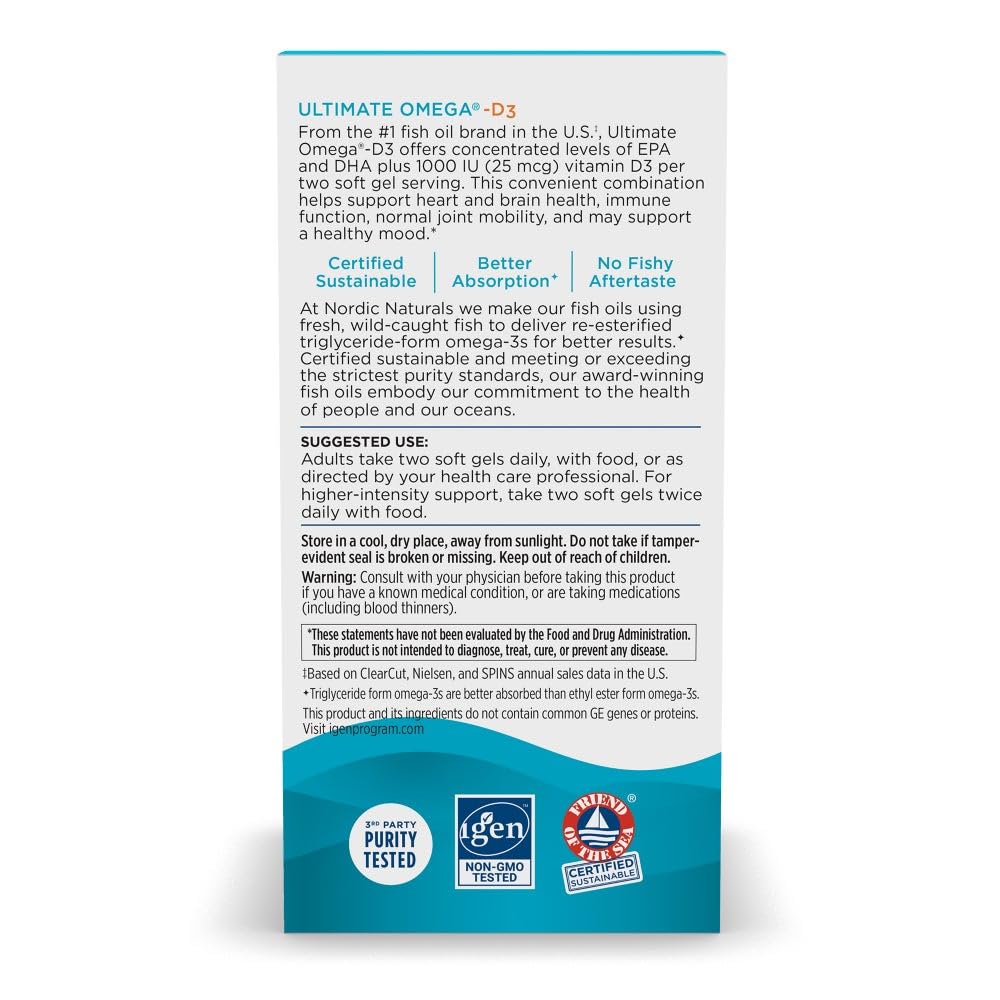 Nordic Naturals Ultimate Omega-D3 lemon flavor visual emphasizes pleasant taste