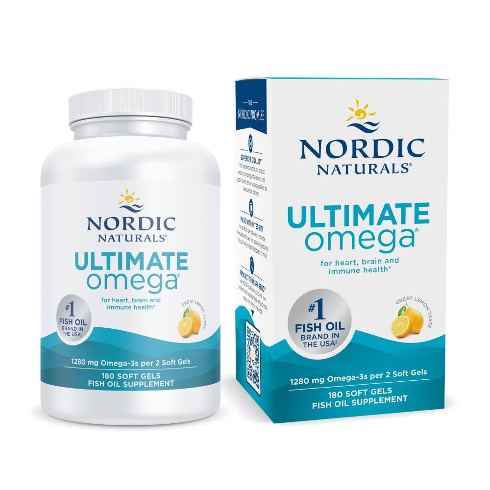 Nordic Naturals Ultimate Omega lemon bottle with high-potency omega-3 for heart and brain support