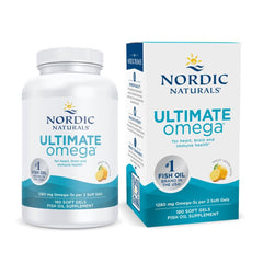 Nordic Naturals Ultimate Omega lemon bottle with high-potency omega-3 for heart and brain support