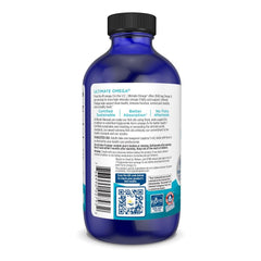 Nordic Naturals Ultimate Omega Liquid Lemon label detail, non-GMO and gluten-free claim.