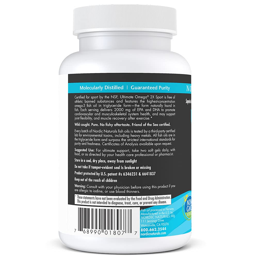 Triglyceride omega-3s from Nordic Naturals Ultimate Omega Sport 2X for easy absorption
