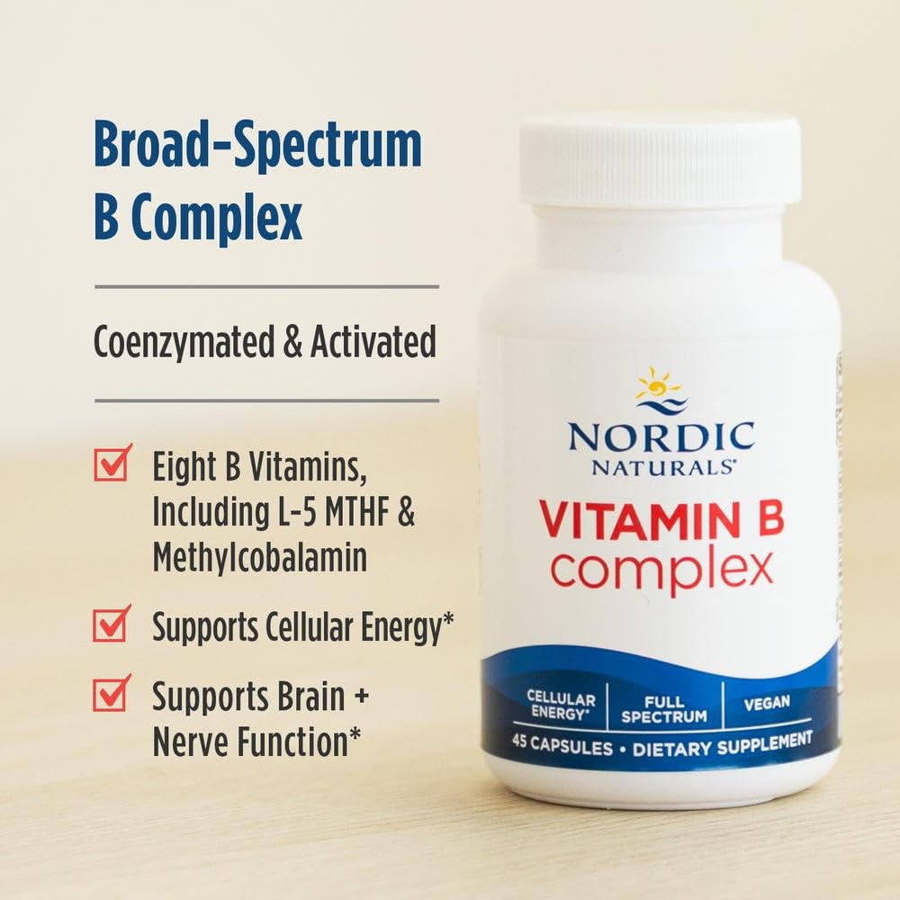 Gluten- and dairy-free Nordic Naturals B Complex suitable for sensitive diets
