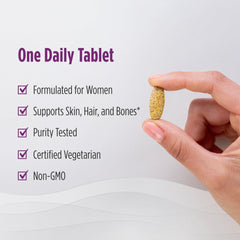 Nordic Naturals Women’s Multivitamin One Daily tablet pour shows convenient single-tablet serving.