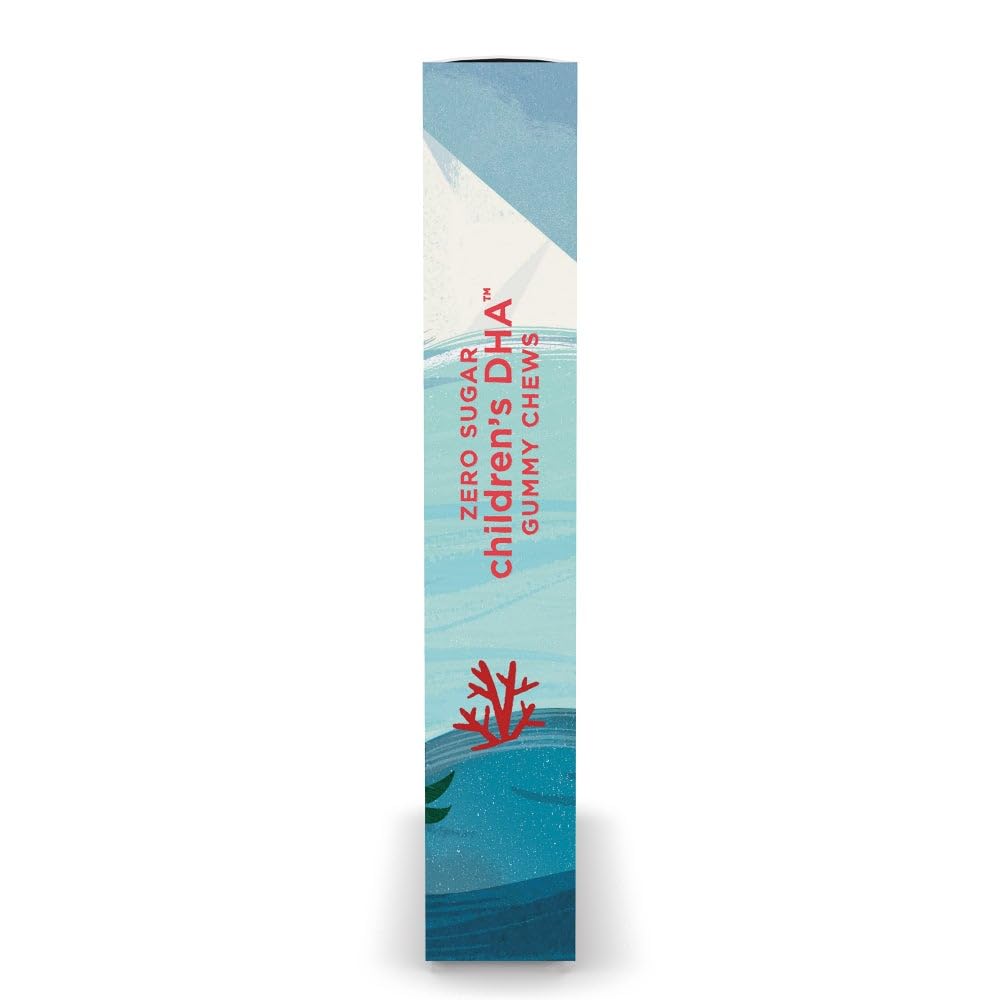 Nordic Naturals Zero Sugar Children's DHA Gummies tropical-punch close-up shows kid-friendly texture.