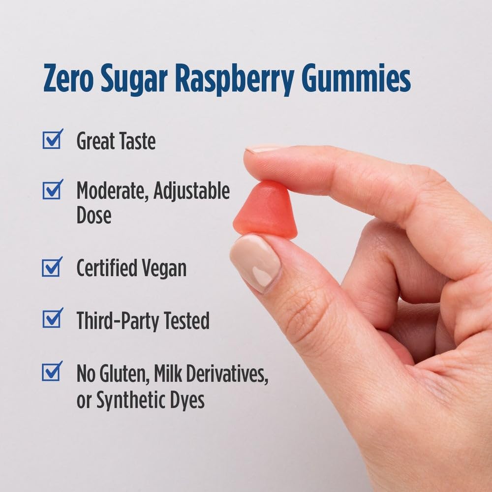 Nordic Naturals gummies label showing vegan and non-GMO benefits.