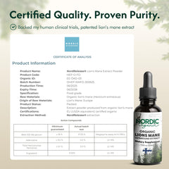 Nordic Organic Lion's Mane tincture in smoothie for convenient cognitive support.