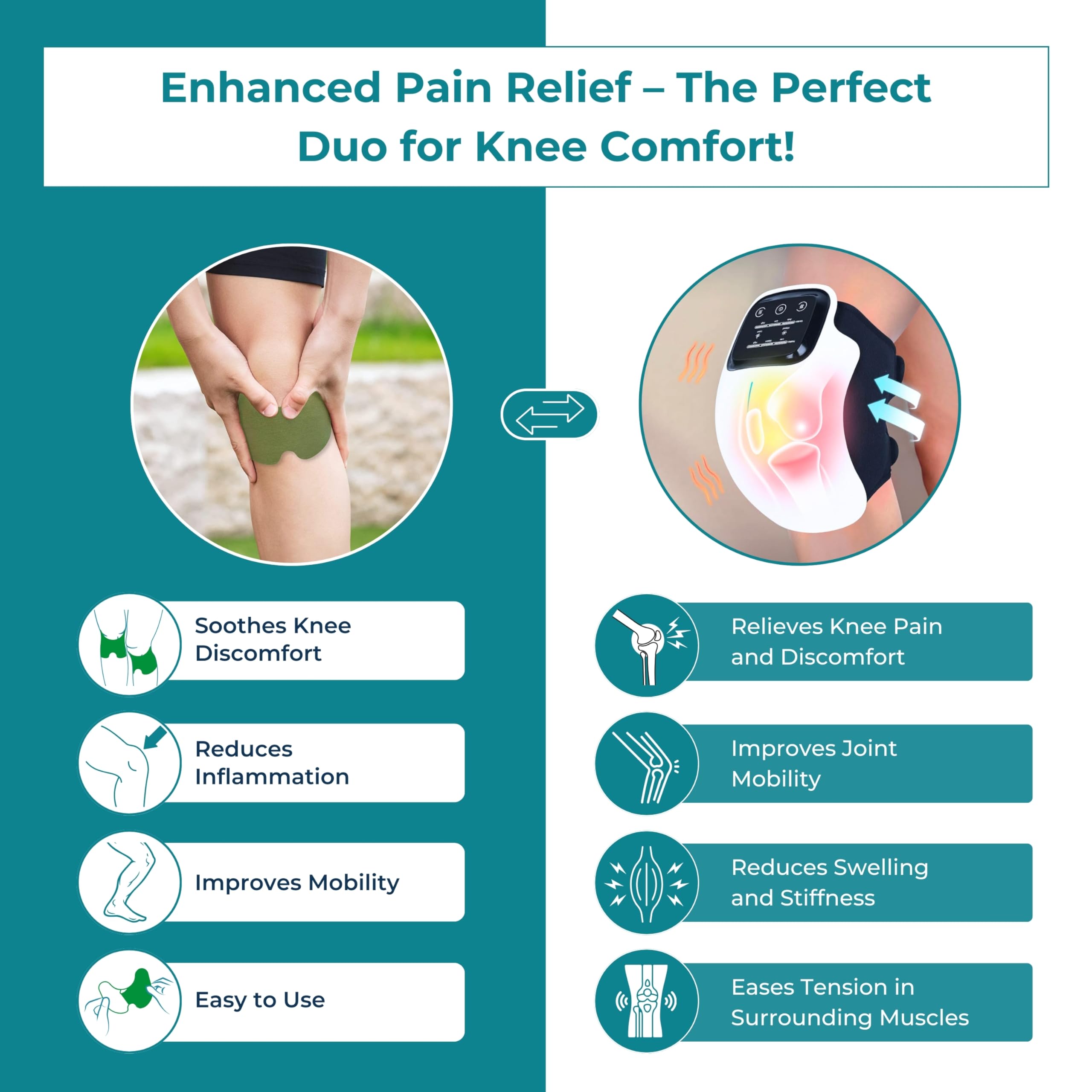 Norelie KneeRelief control buttons enabling easy session customization.