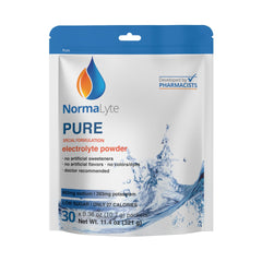 NormaLyte Pure bottle closeup highlighting balanced electrolytes for hydration