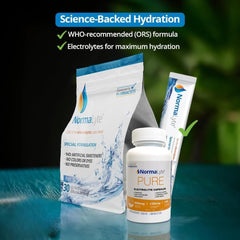 NormaLyte Pure packet dissolving demonstrating quick absorption for hydration