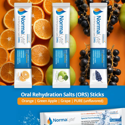 NormaLyte Pure packets collection showing convenient on-the-go hydration