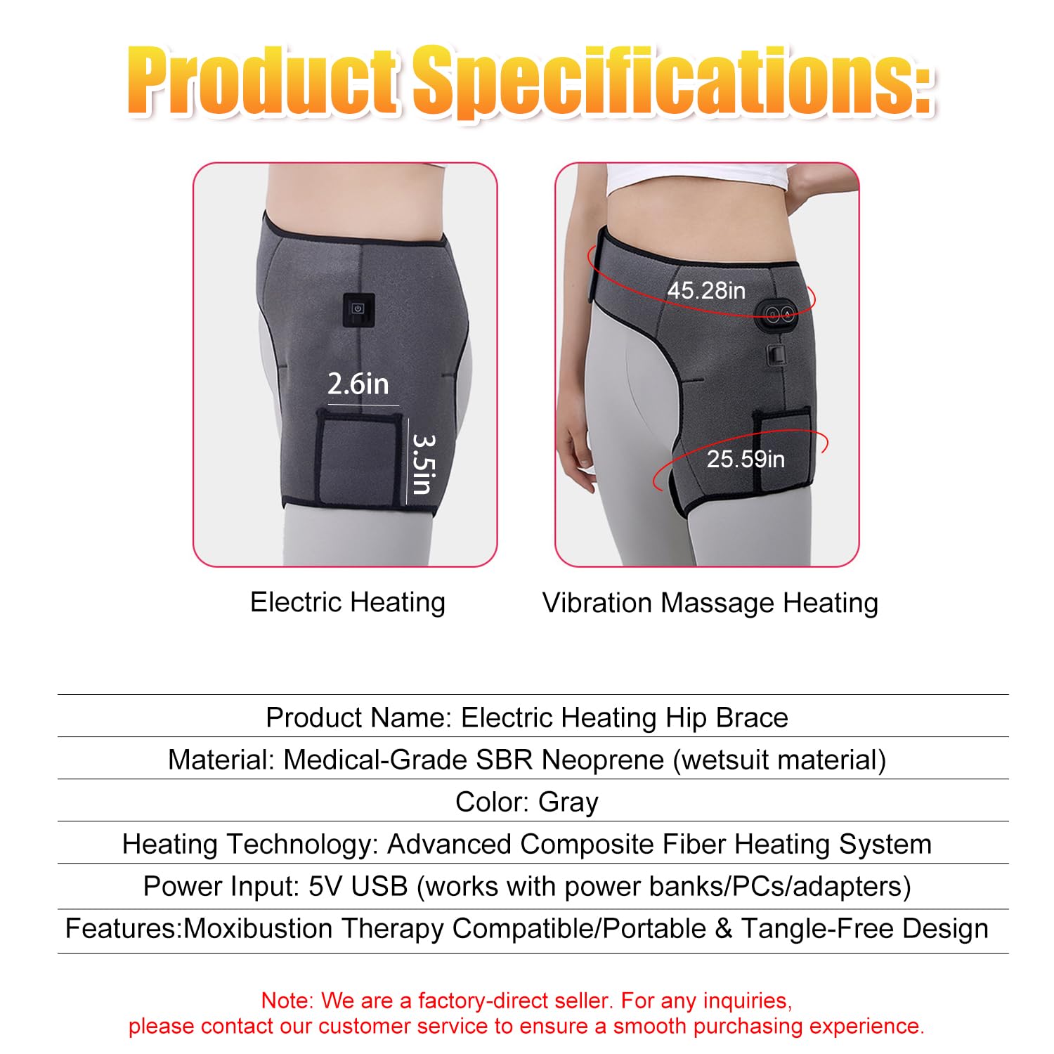 Normia Rita hip wrap auto-off indicator for safety.