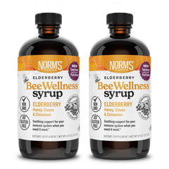 Norm's Farms BeeWellness elderberry honey syrup bottle 8 oz for daily immune support
