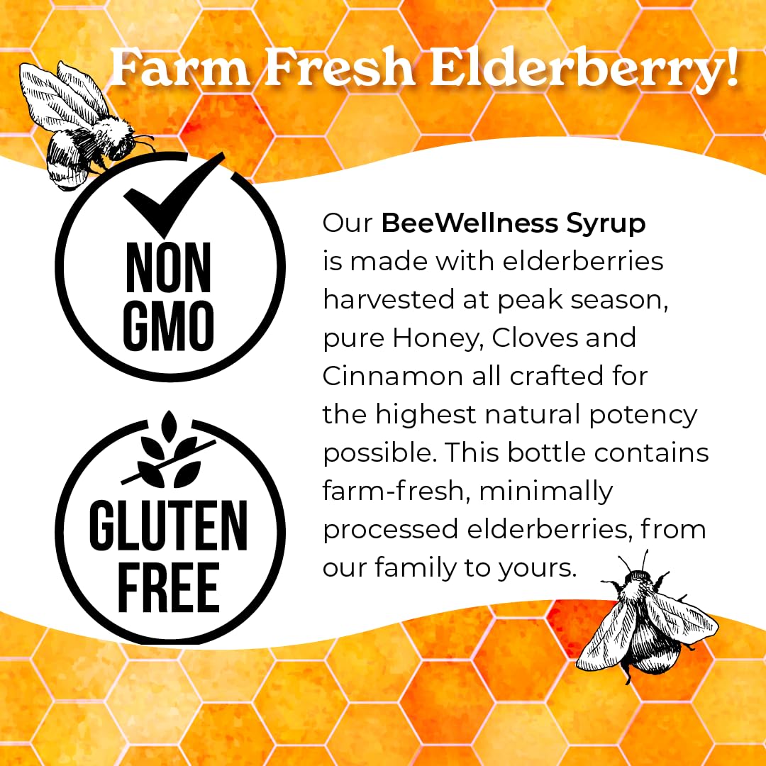 Ingredient blend of elderberry, honey, cinnamon and cloves in Norm's Farms syrup