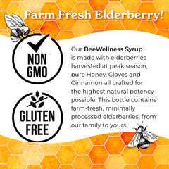 Ingredient blend of elderberry, honey, cinnamon and cloves in Norm's Farms syrup