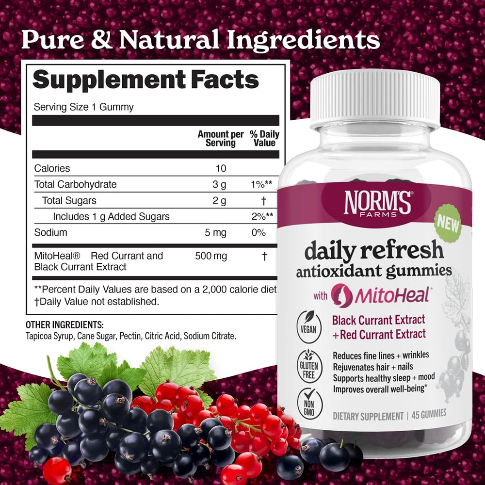 Norm's Farms MitoHeal red and black currants for antioxidant support