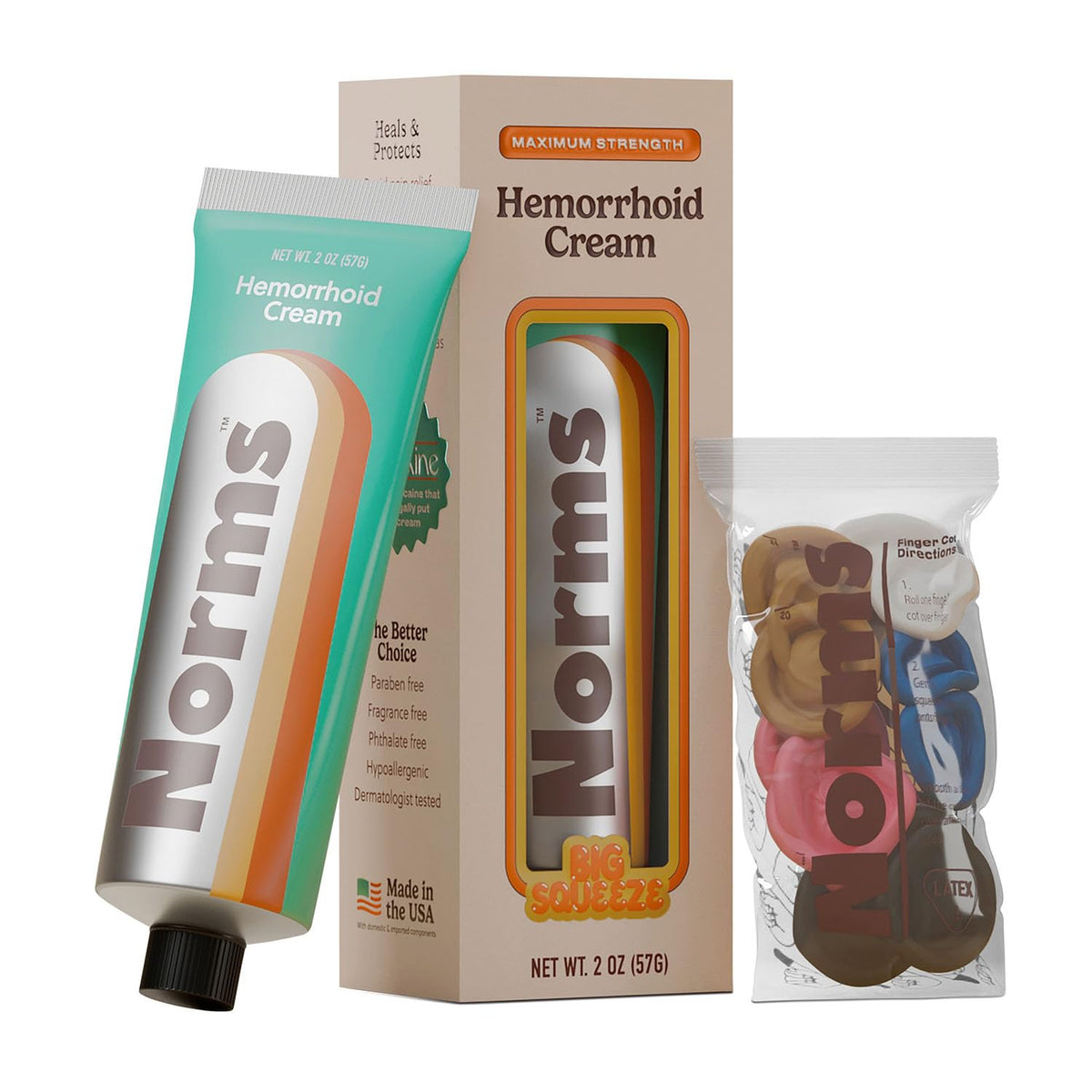 Norms hemorrhoid treatment cream tube ready for use with quick relief potential