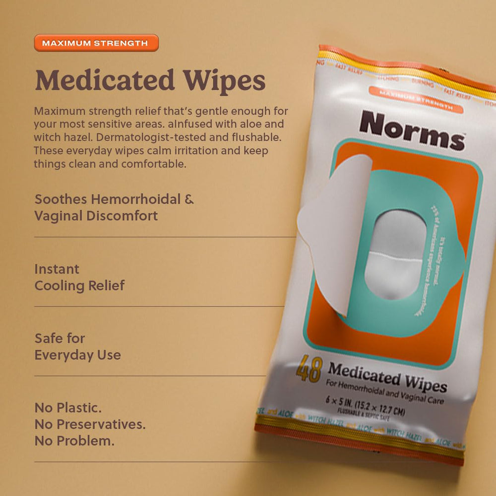 Norms fragrance-free and dye-free wipes, gentle daily care for sensitive skin.