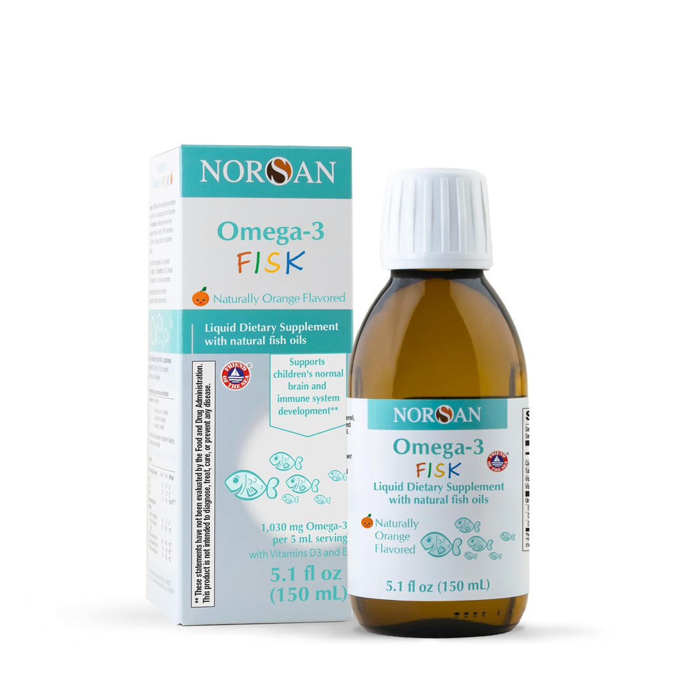 NORSAN Fisk Kids Omega-3 bottle with high-dose omega-3 for children's daily support