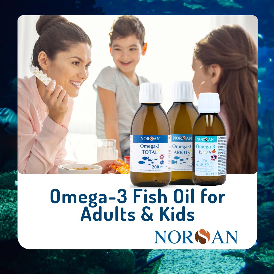 NORSAN Fisk Kids Omega-3 liquid added to yogurt for versatile serving