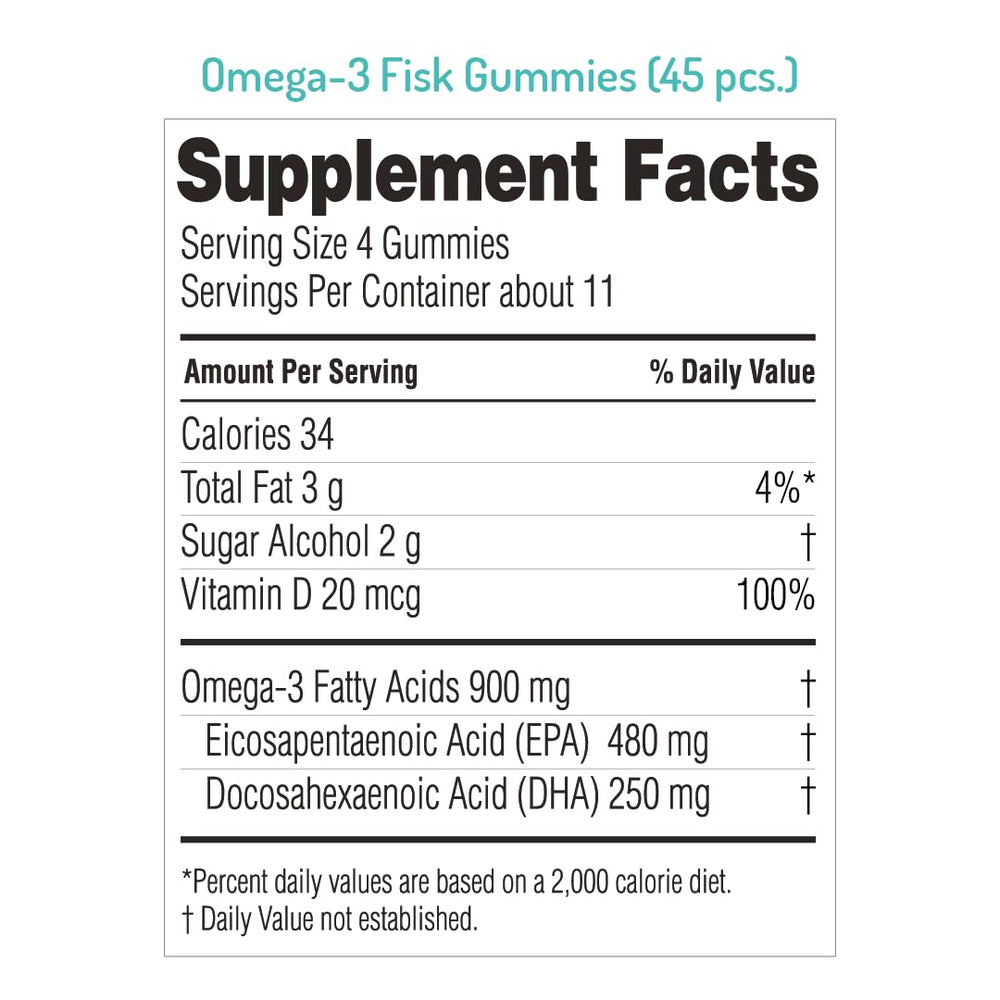 NORSAN Fisk Premium Omega-3 Kids Gummies with fruity taste for kid-friendly use.