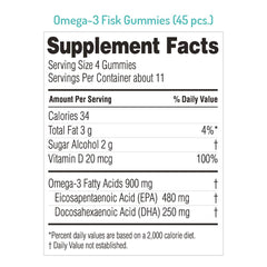 NORSAN Fisk Premium Omega-3 Kids Gummies with fruity taste for kid-friendly use.