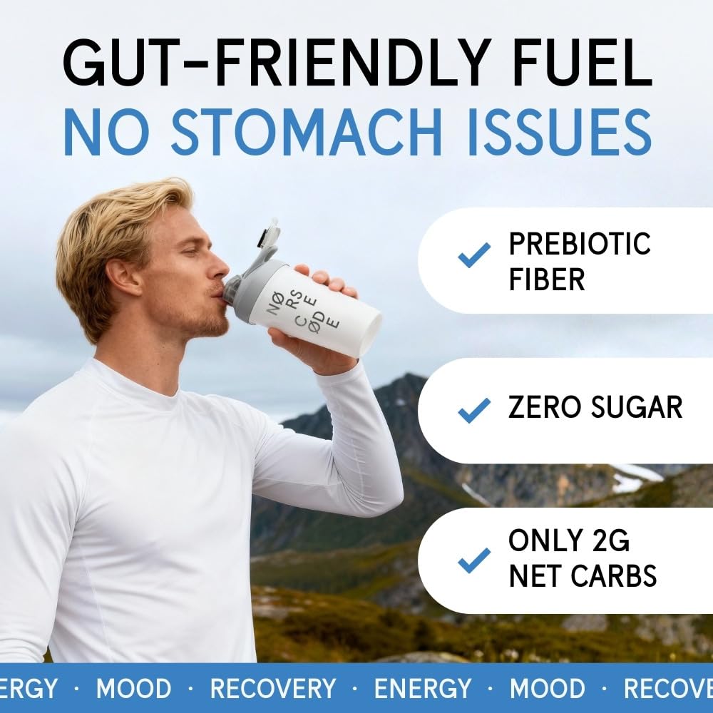 NØRSE CØDE vanilla barley protein ingredients highlight pea and rice blend.