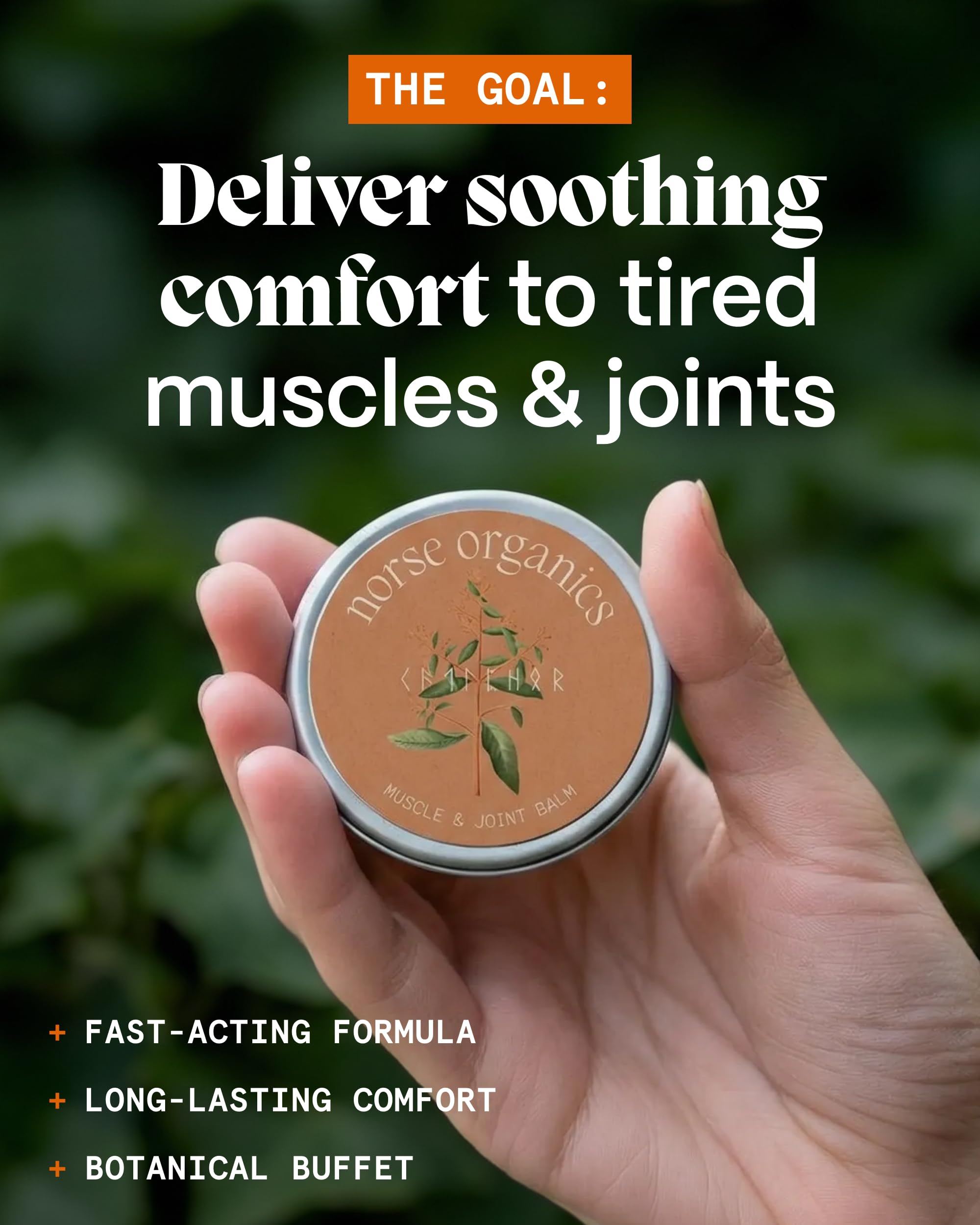 Norse Organics balm for the back with fast absorption for smooth massage.