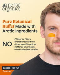 Norse Organics balm with warming massage feel for full-body care.