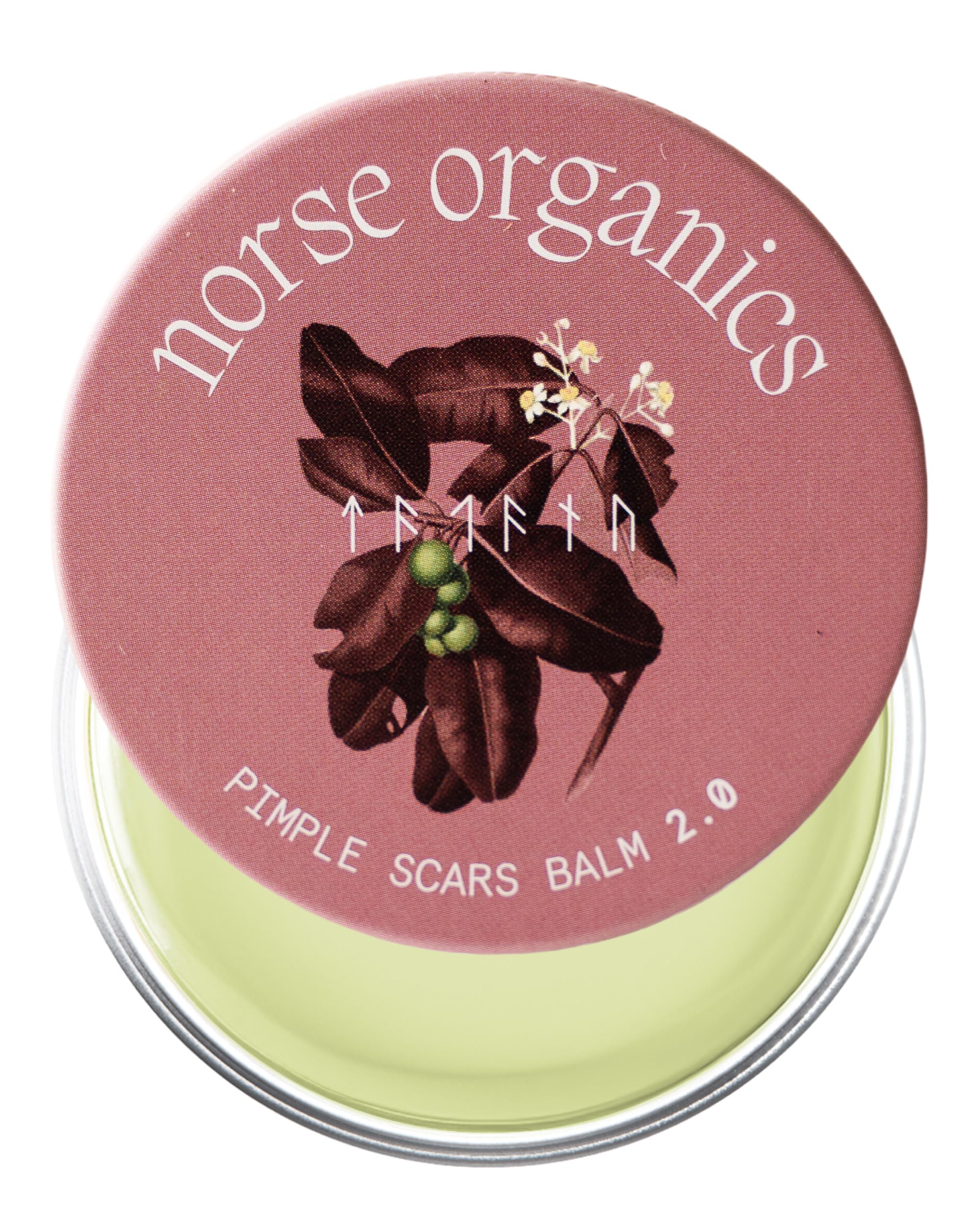 Norse Organics Pimple Scars Balm 2.0 bottle front for daily skin nourishment
