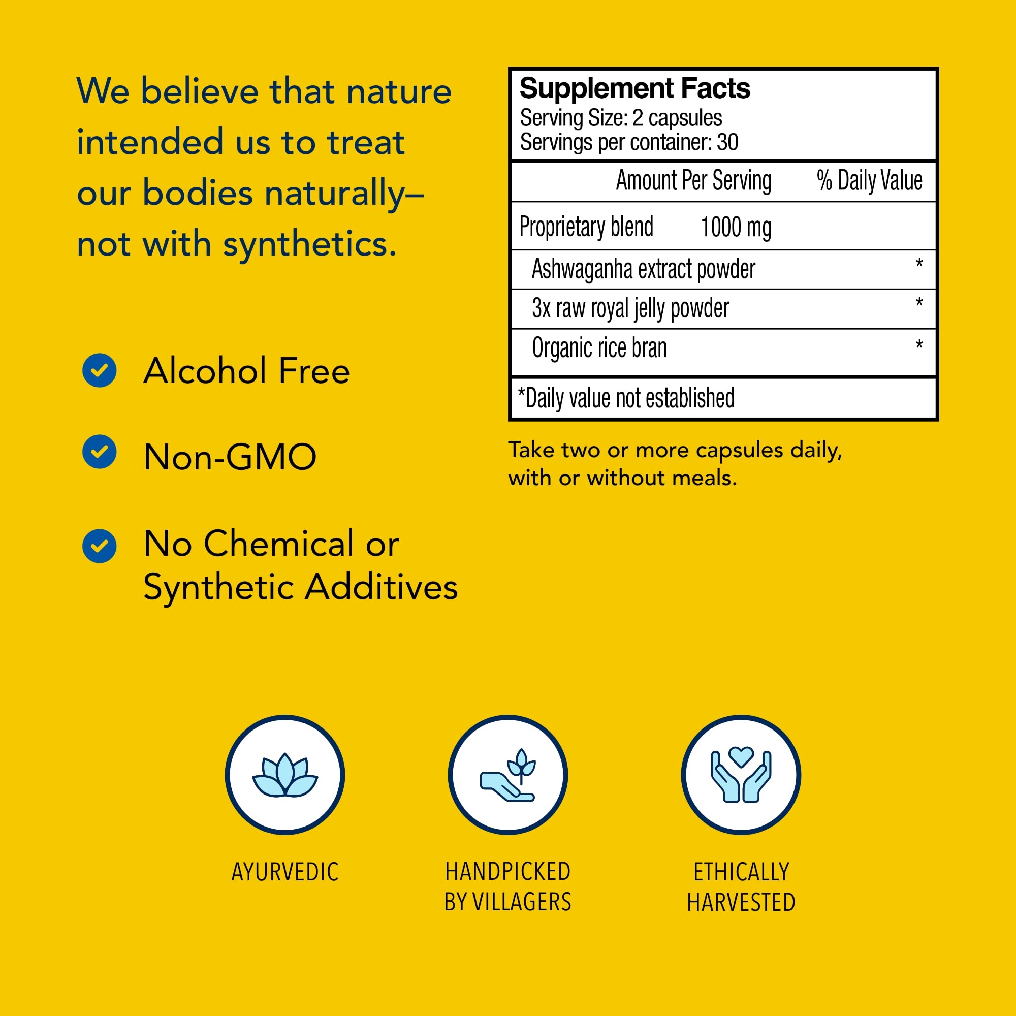 Royal jelly fortification visible in Ashadrene packaging for extra potency