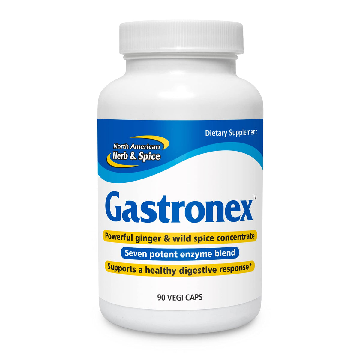 North American Herb & Spice Gastronex bottle with ginger concentrate supports digestive comfort.