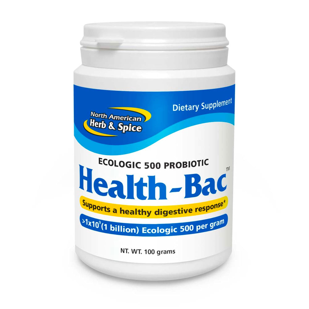 Health-Bac bottle with Ecologic 500 for daily digestive support.