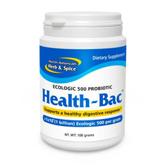 Health-Bac bottle with Ecologic 500 for daily digestive support.