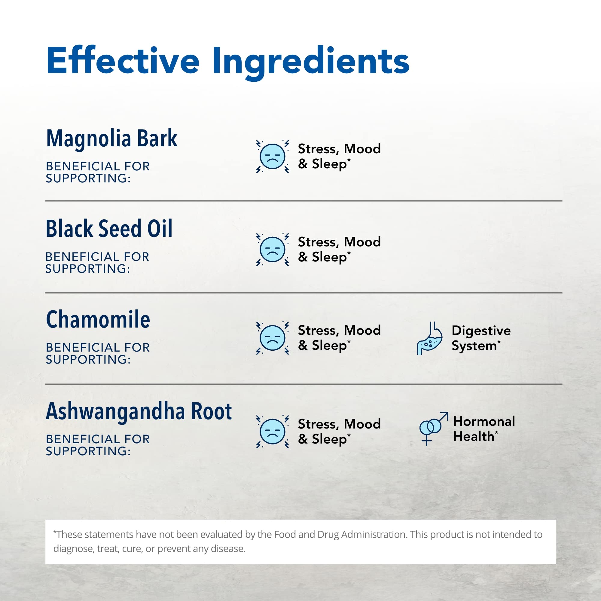 Herbal-zzZs bottle highlights magnolia bark for gentle evening relaxation.