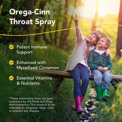 North American Herb & Spice kid-e-kare spray being used by a parent for easy throat care