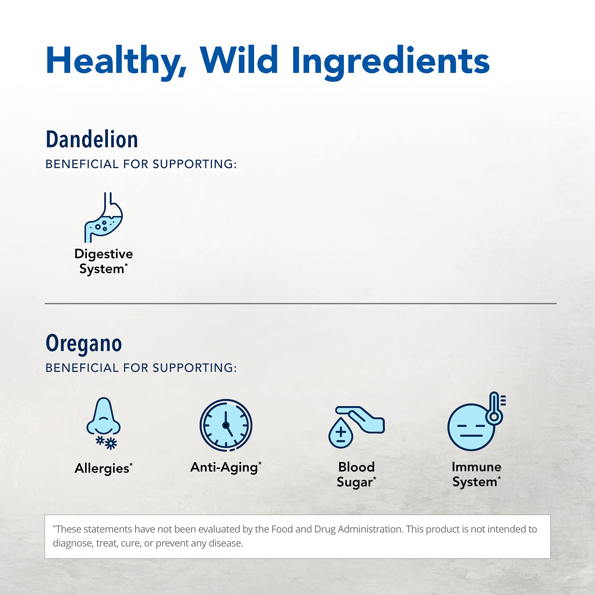 LivaClenz ingredient powders including oregano, rosemary, and turmeric in a balanced mix