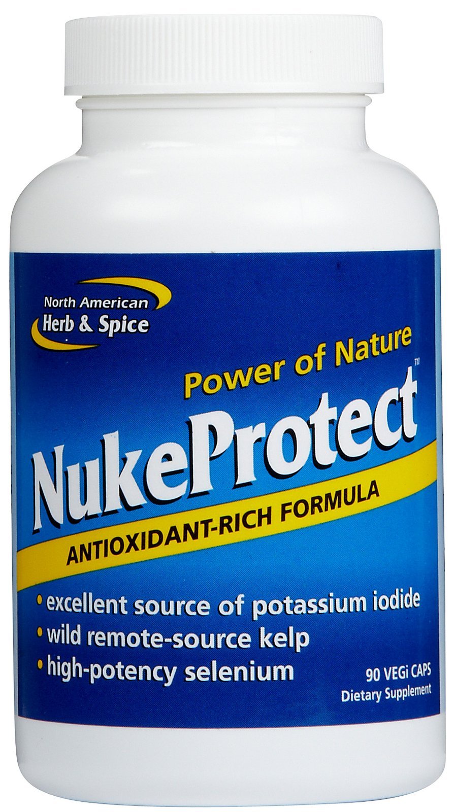 North American Herb and Spice NukeProtect capsules bottle with antioxidant-rich formula for daily support
