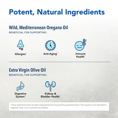 Mediterranean oregano oil base with olive oil for a balanced flavor.