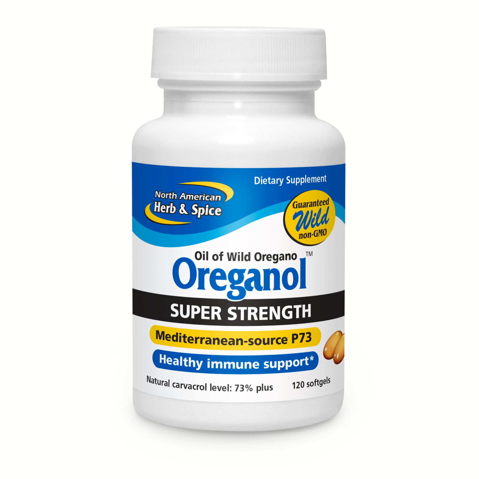 North American Herb & Spice Oreganol P73 wild oil bottle for daily wellness support