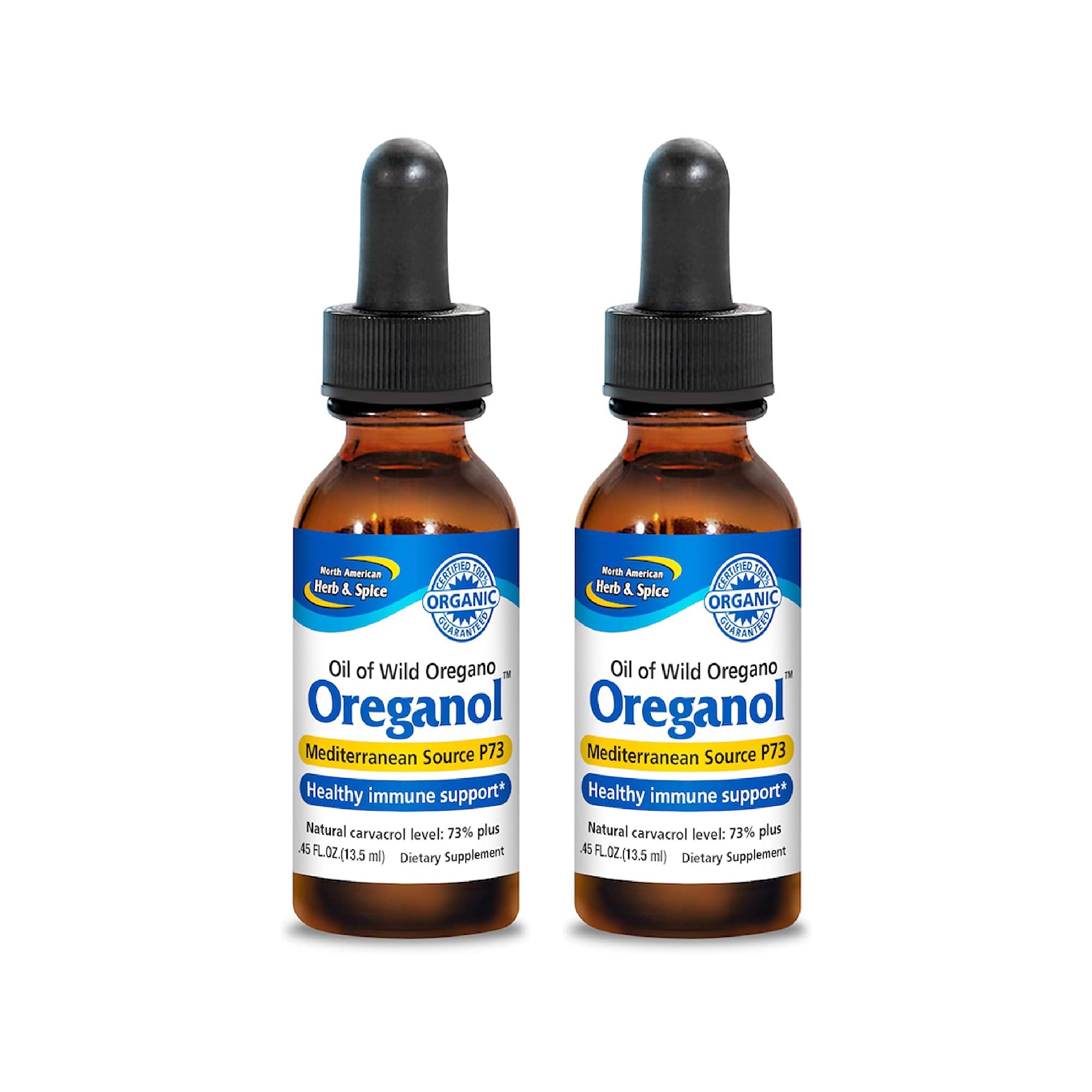 NORTH AMERICAN HERB & SPICE Oreganol P73 bottle for daily oregano oil use