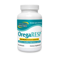 North American Herb & Spice OregaResp bottle-front for immune support.