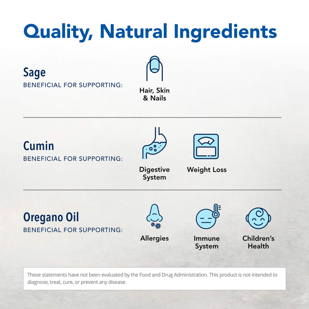OregaResp label closeup with North American Herb & Spice branding.