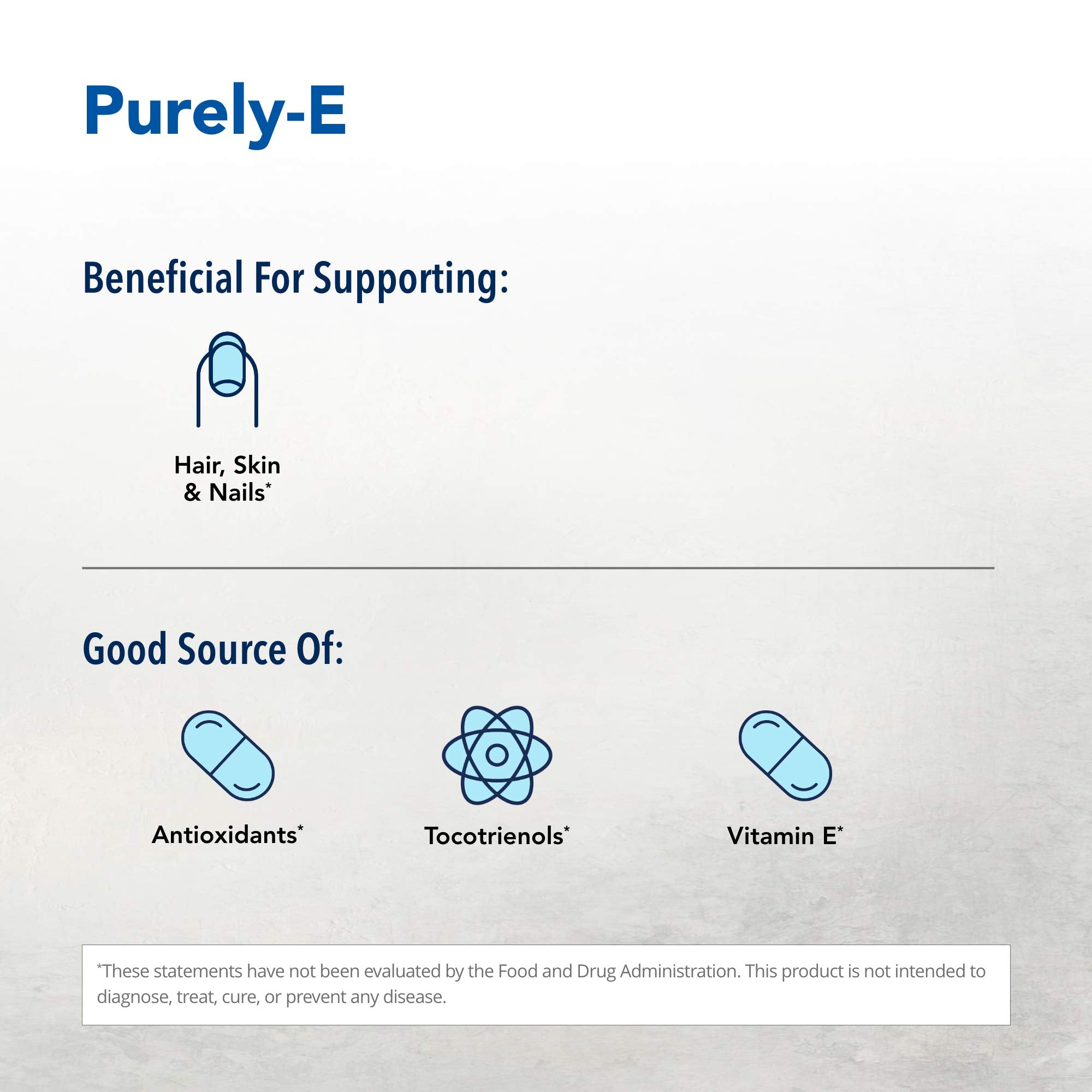 Purely-E label detail features sunflowers, red palm oil, and pumpkin seeds sources.