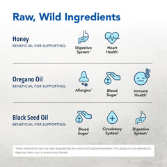 North American Herb & Spice Resp-Immune ingredients close-up with black seed and oregano