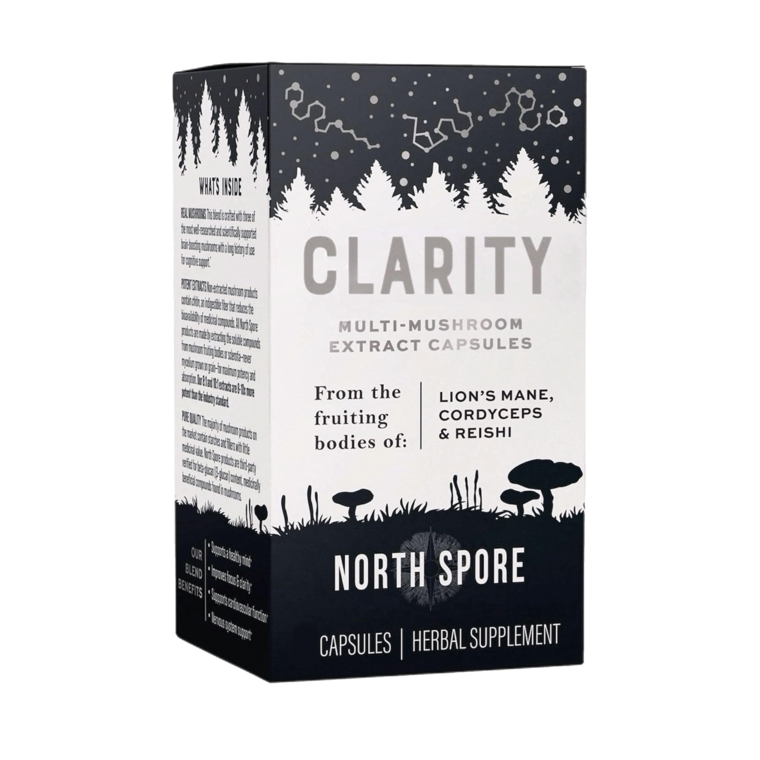 North Spore Clarity packaging USA-grown organic mushrooms.