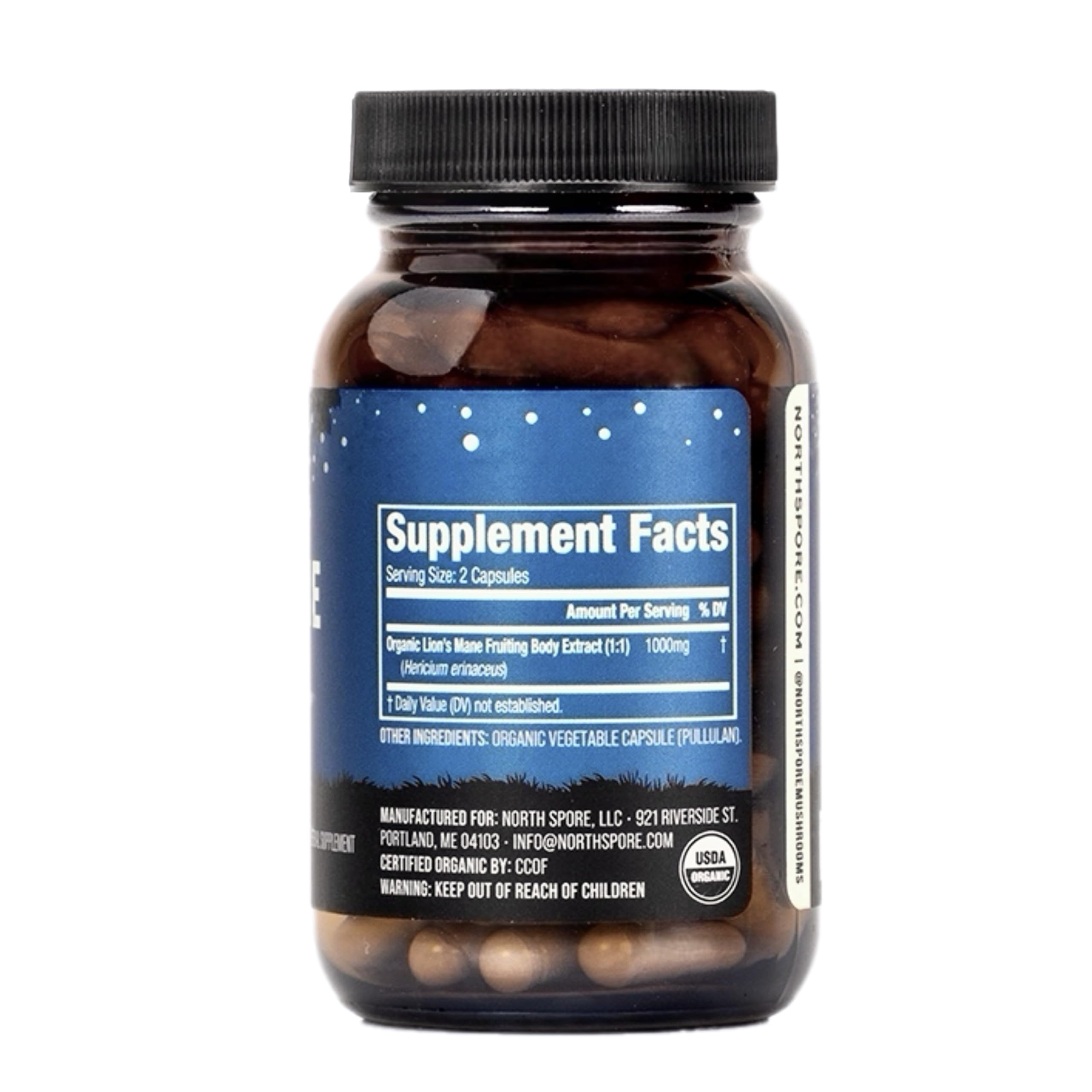 North Spore Lion's Mane pour capsules shot demonstrates convenient dosage during mornings.