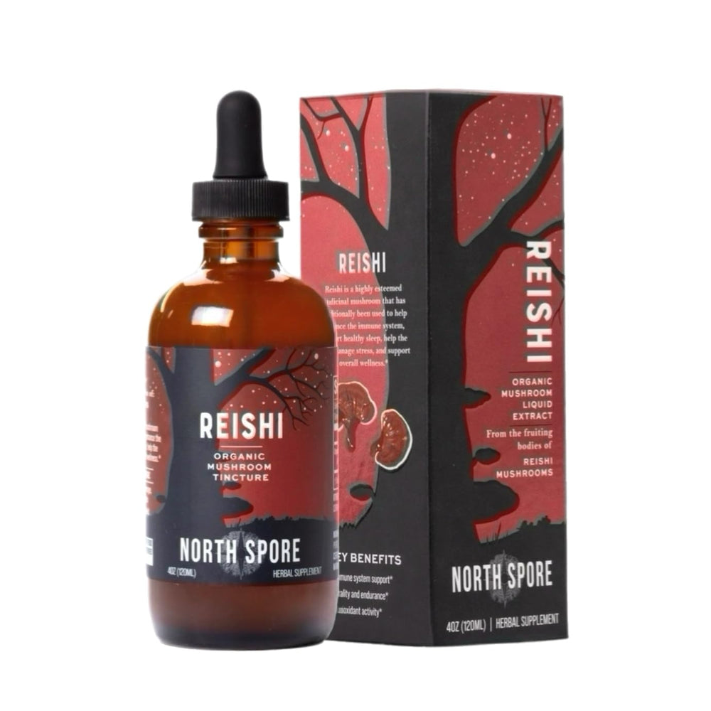 North Spore Reishi tincture liquid enables quick absorption and convenience.